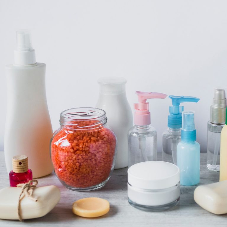 cosmetics and personal care products with synthetic polymers and microplastics